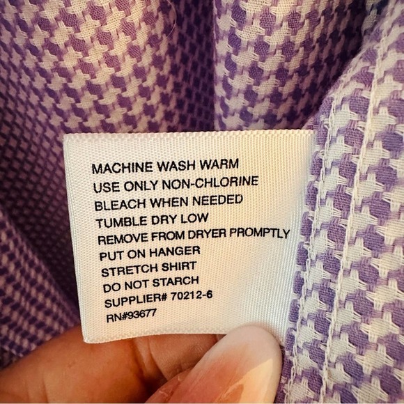 Collection by Michael Strahan Long Sleeve Lavender & White Shirt - 16 34/35 XLG - Picture 6 of 7